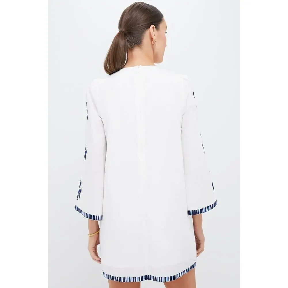 HYACINTH HOUSE White & Blue Embroidery Atlantic Mini Dress Size XL NWT - Picture 2 of 7